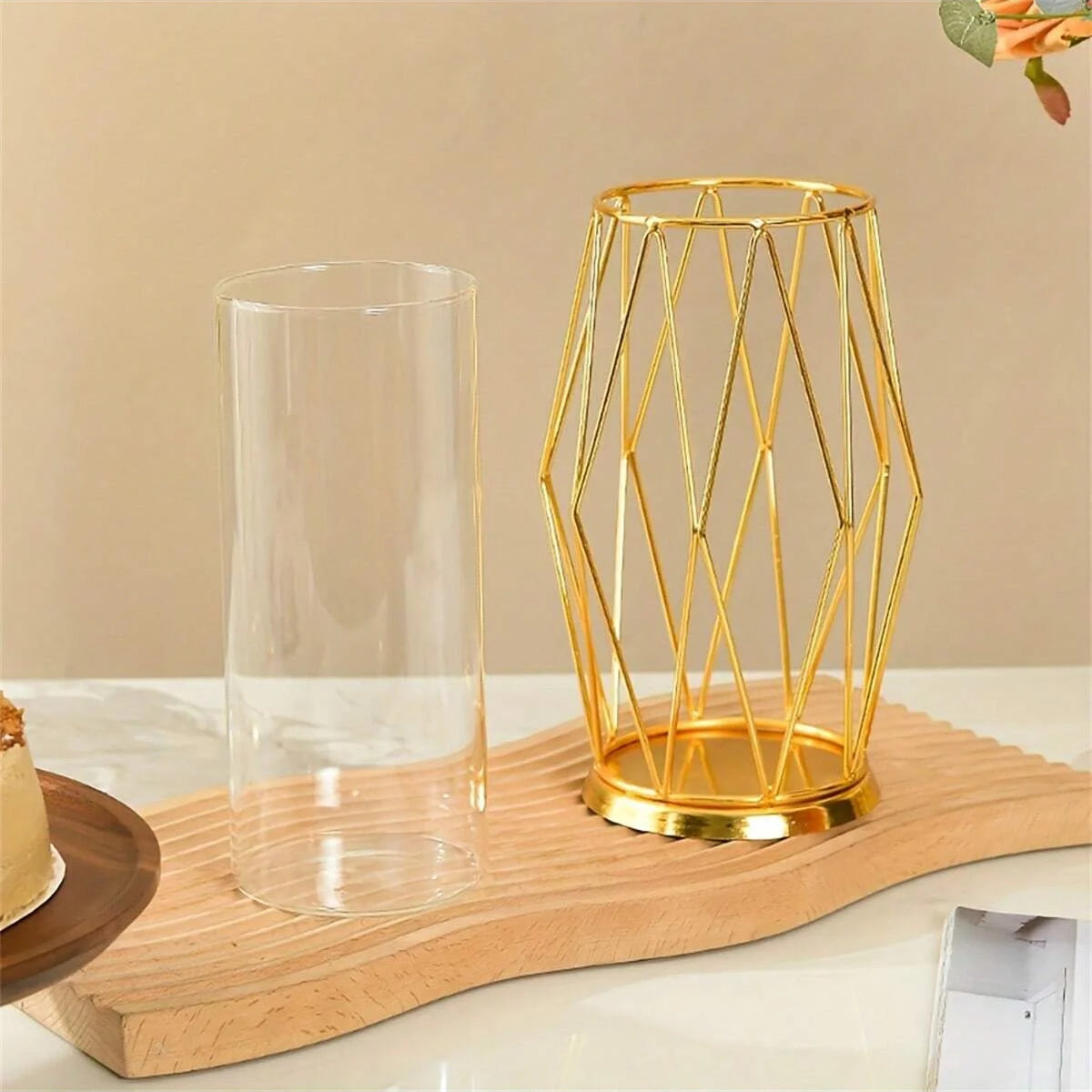 Centre de Table Mariage Vase Géométrique Raffiné