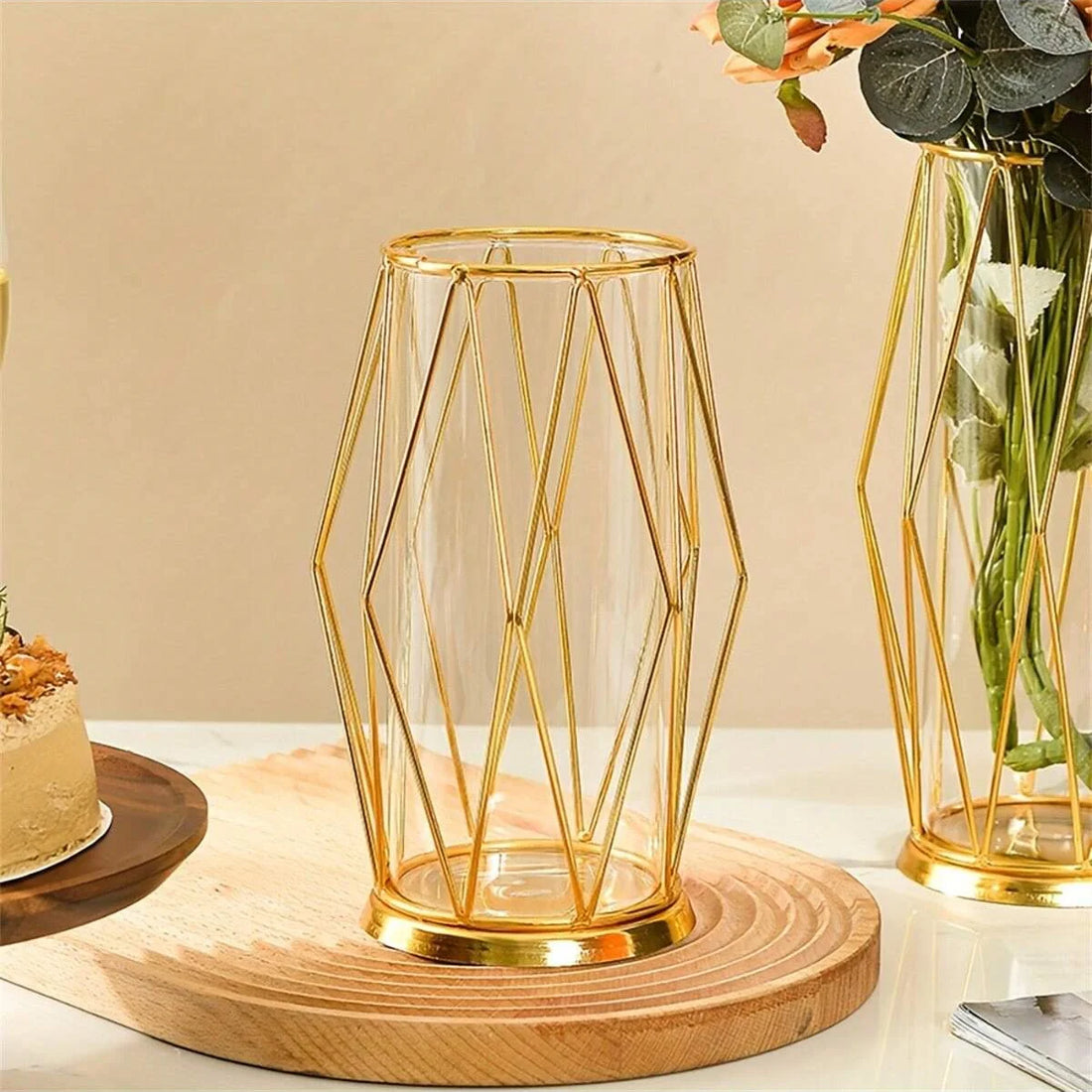 Centre de Table Mariage Vase Géométrique Stylé