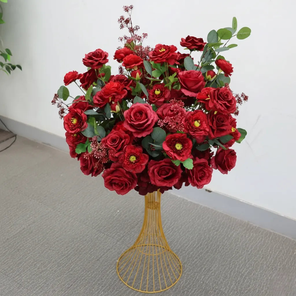 Centre de Table Rose Rouge Glamour
