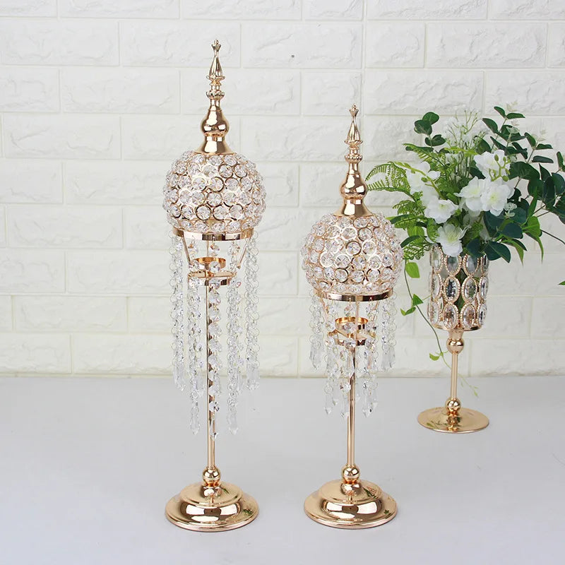 Centre de Table en Cristal Mariage Raffiné