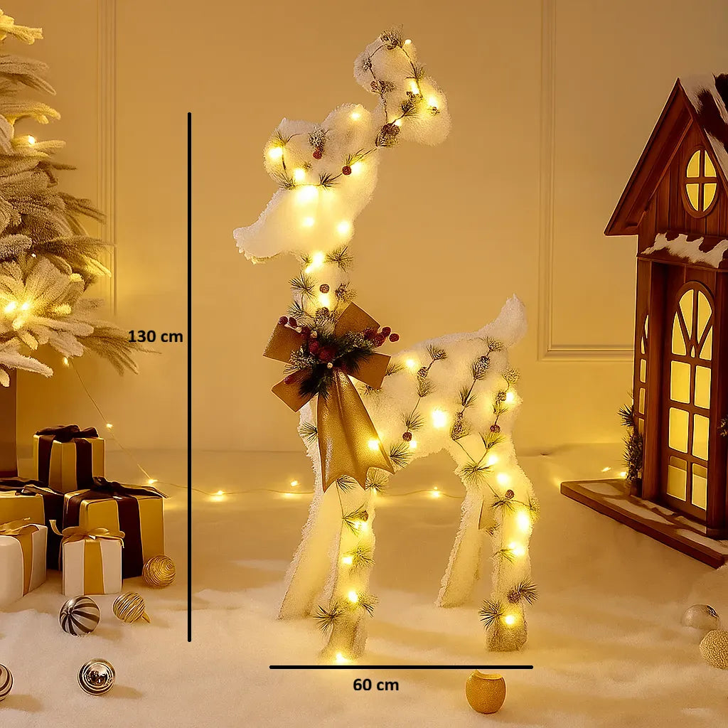 Cerf de Noël Artistique Lumineux Grand