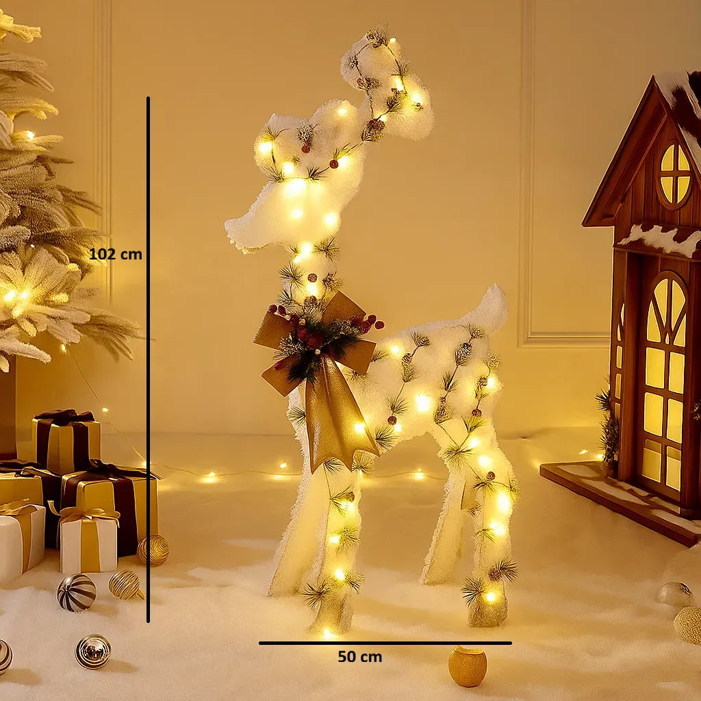 Cerf de Noël Artistique Lumineux Moyen