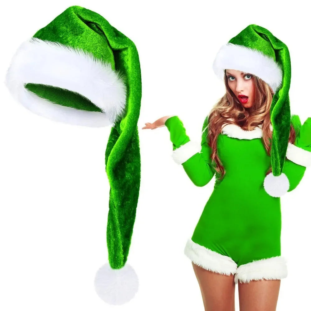 Chapeau de Noël Douillet vert confortable