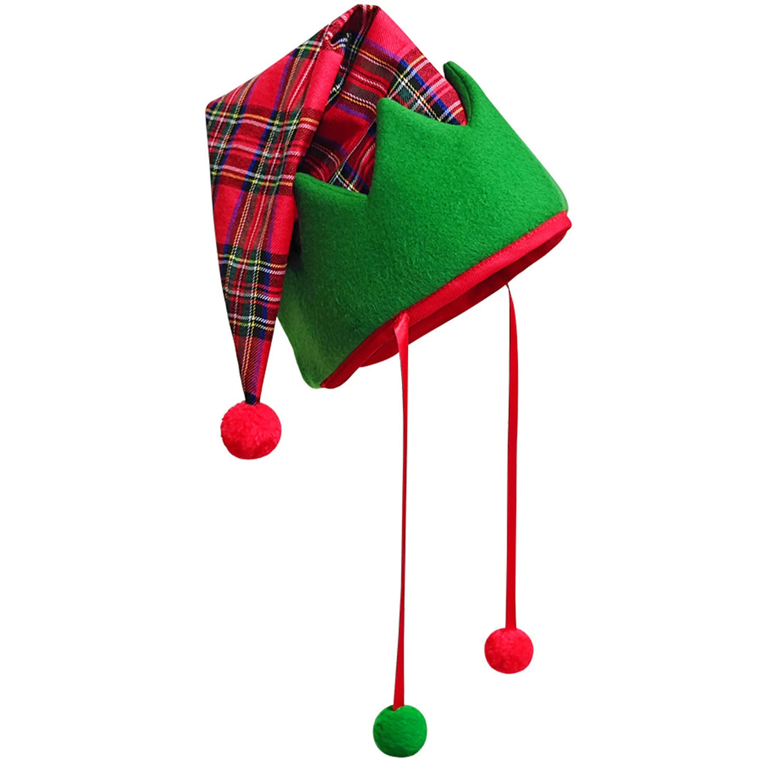 Chapeau de Noël Rouge et Vert Traditionnel