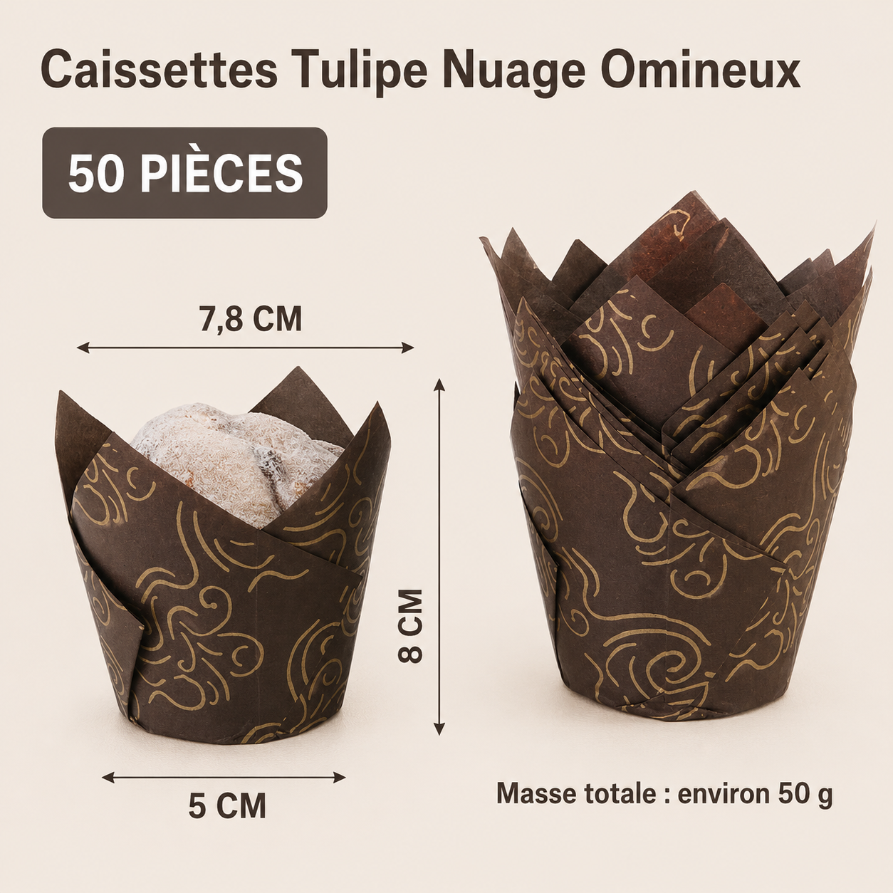 Caissette Cupcake Marron Design