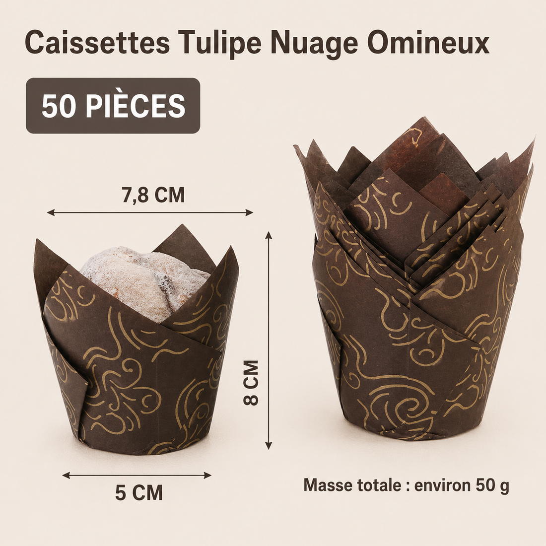 Caissette Cupcake Marron Design