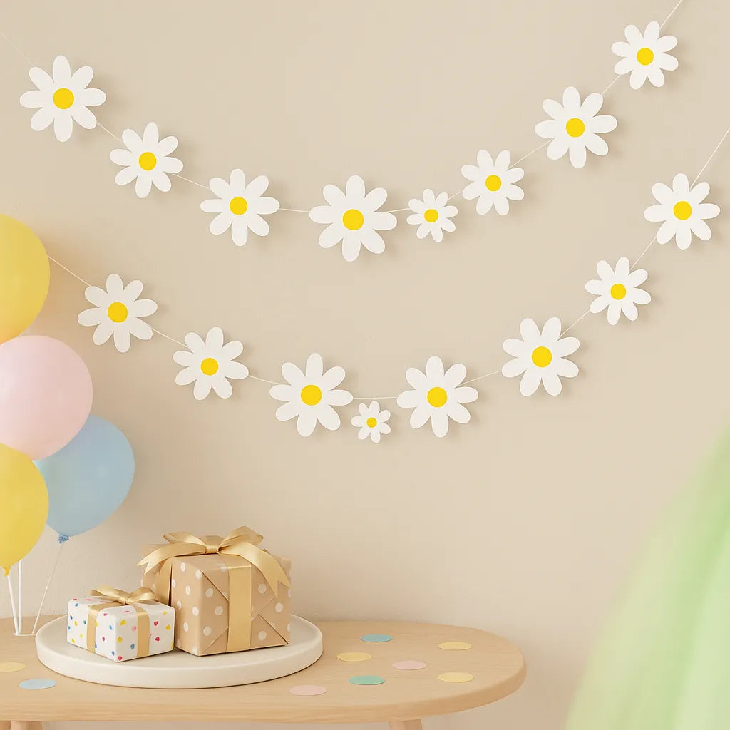 Guirlande Anniversaire Fleurs Blanches