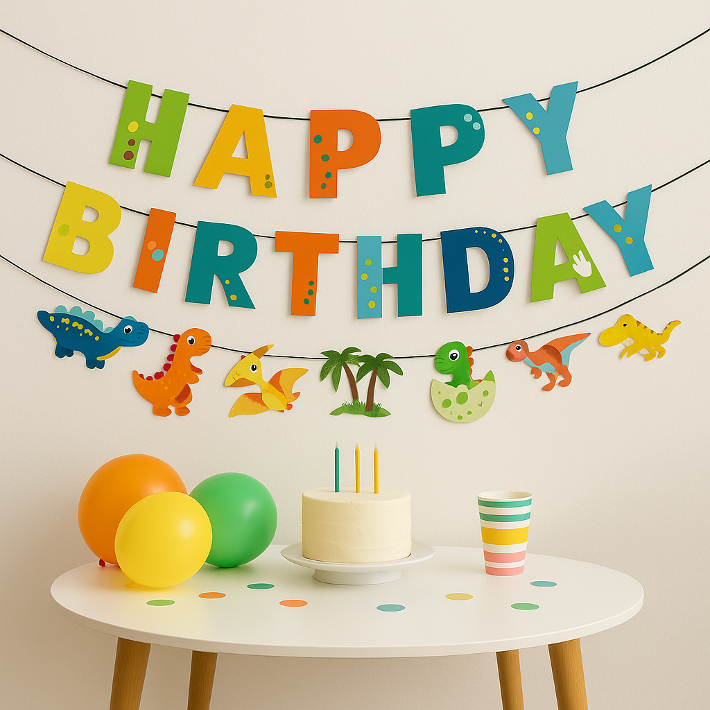 Guirlande Anniversaire Enfant Dinosaures