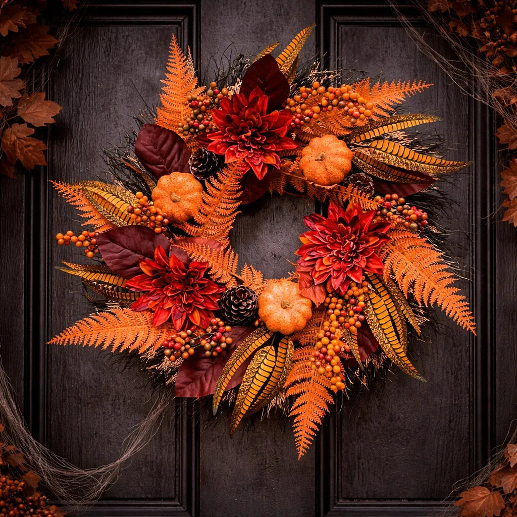 Couronne de Feuilles Halloween Design