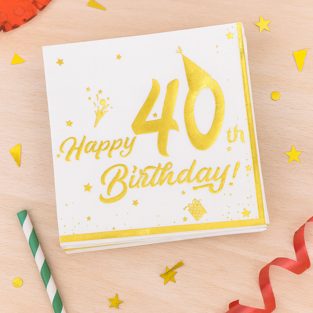 Serviette Happy 40th Birthday
