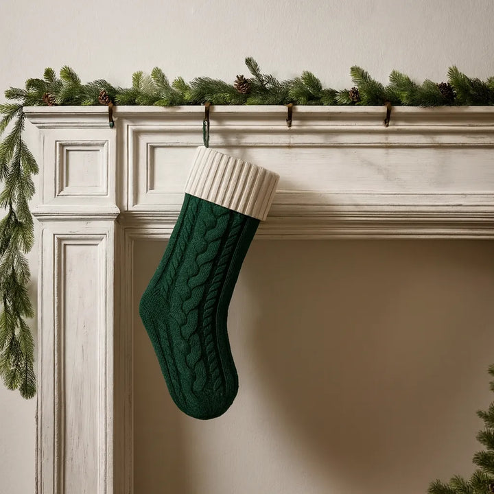 Chaussette Noël Vert et Blanc.