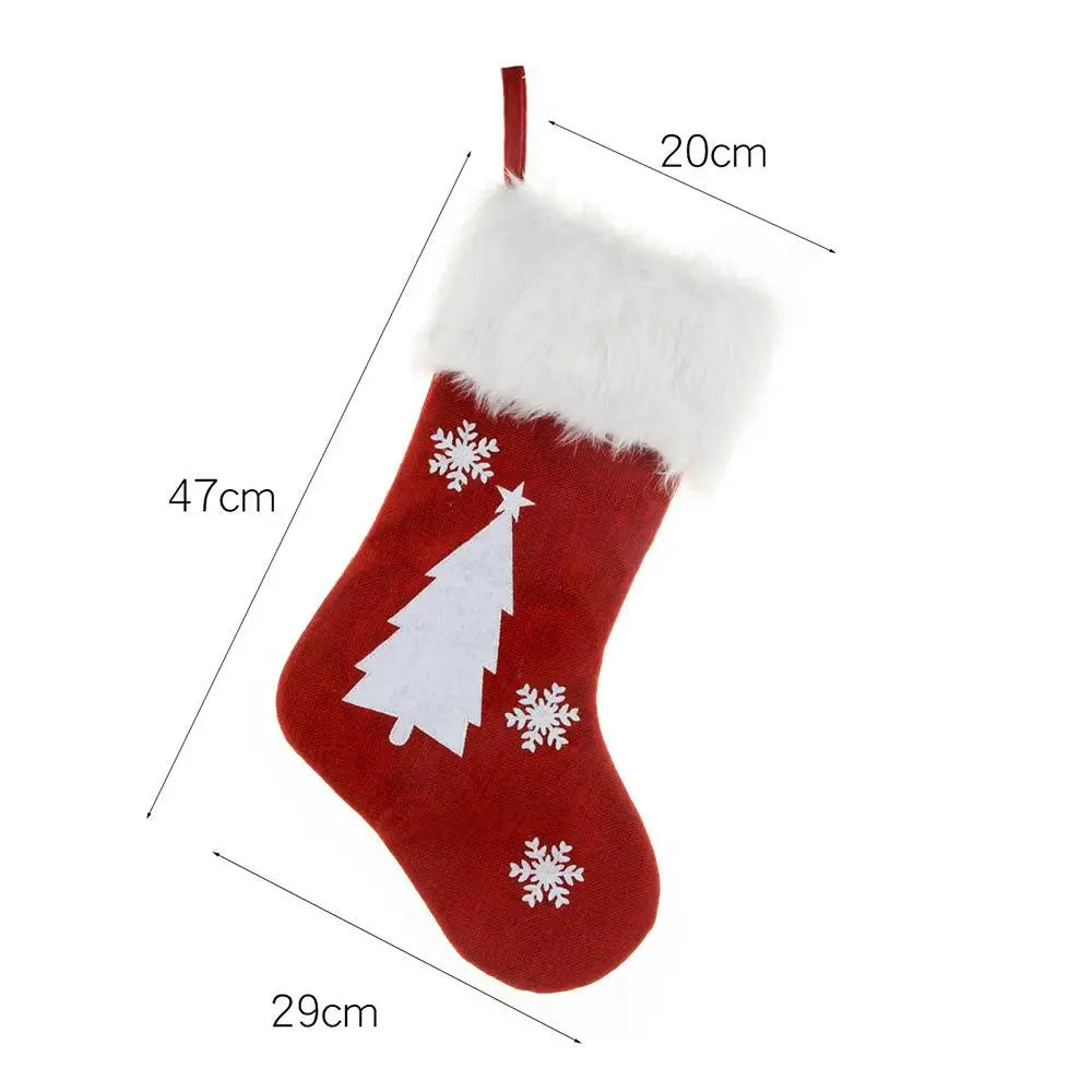 Chaussette Rouge Sapin de Noël Lumineuse festive