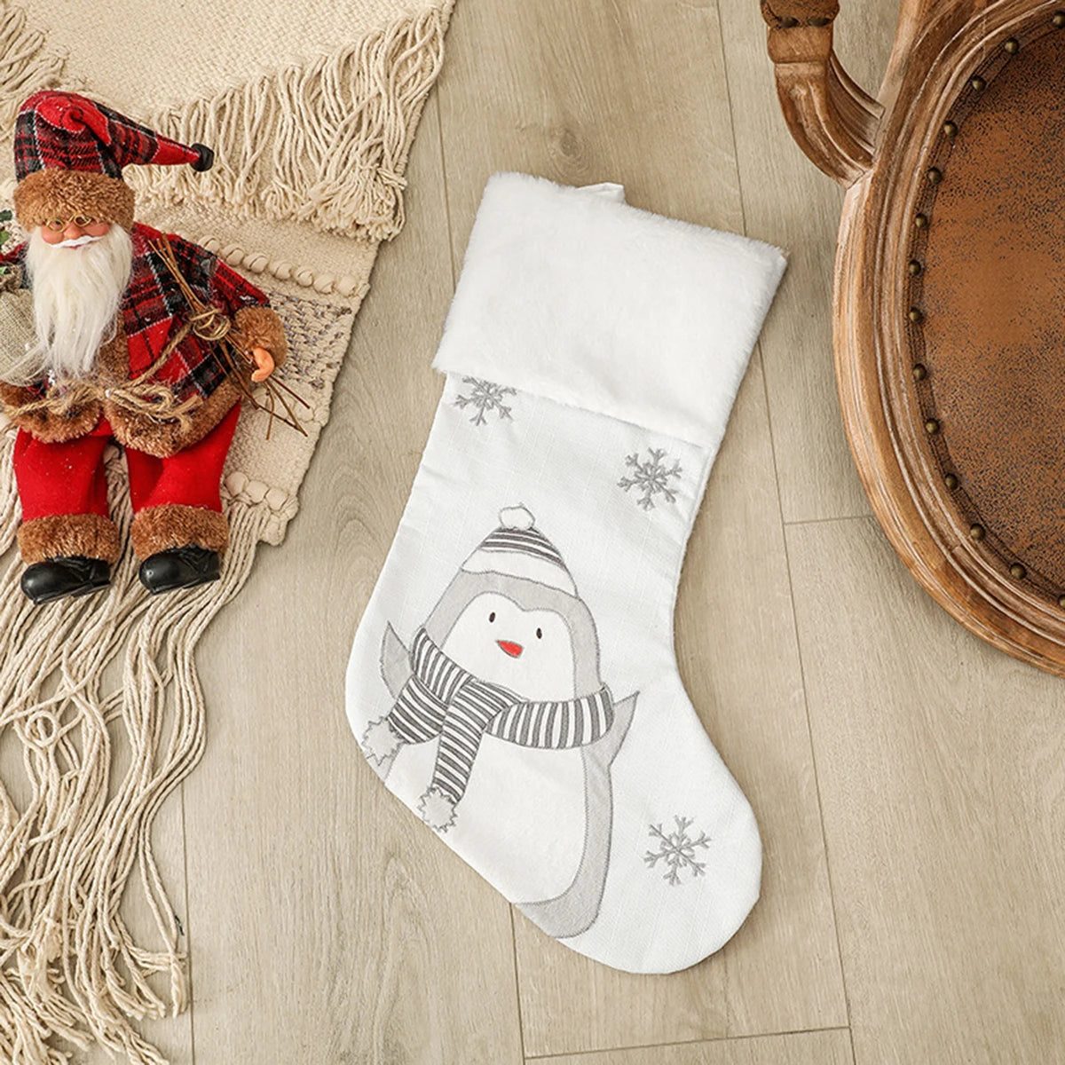 Chaussette de Noël Motif Pingouin