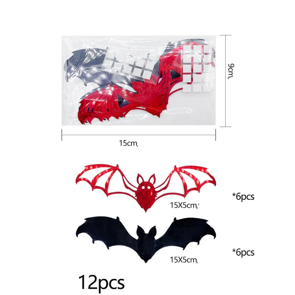 Chauves-souris 3D Muraux Rouges et Noirs Originales
