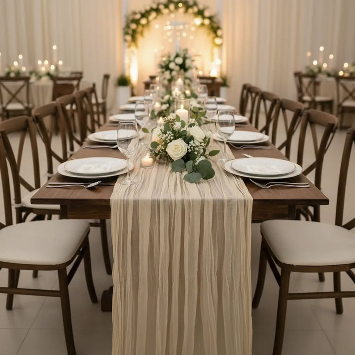 Chemin de Table Beige Mariage