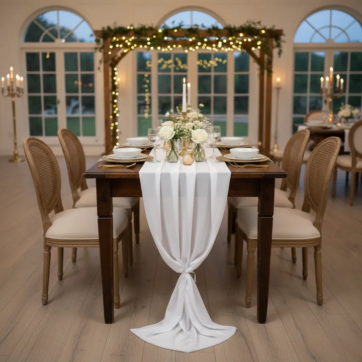 Chemin de Table Blanc Mariage
