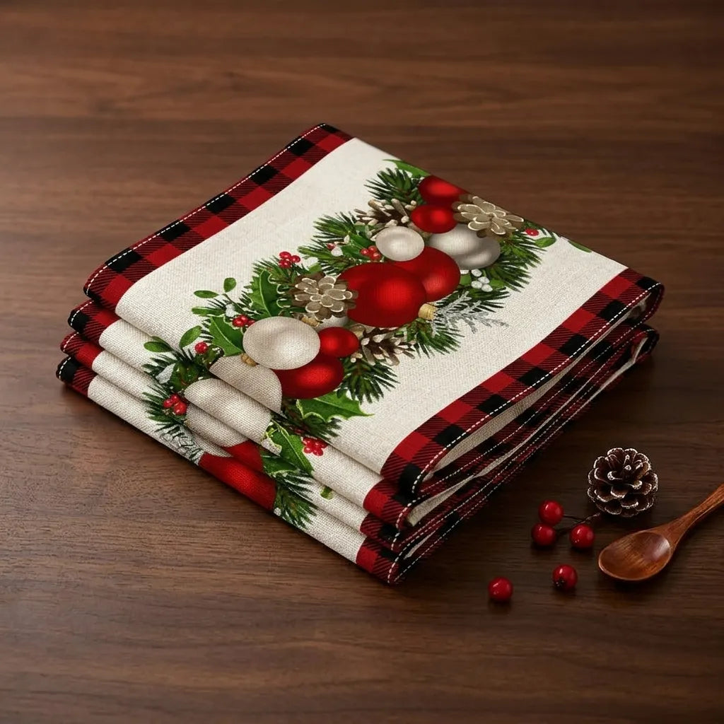 Chemin de Table Blanc Noël Minimaliste