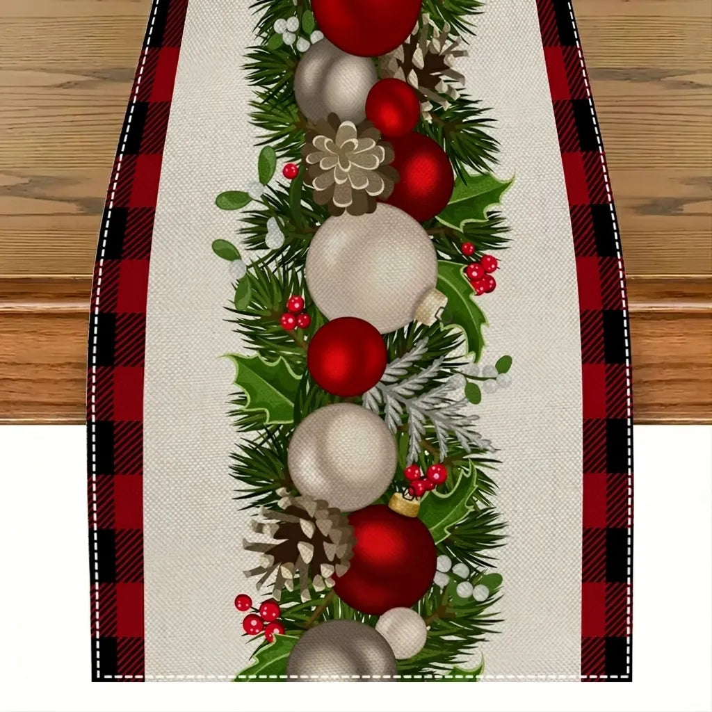 Chemin de Table Blanc Noël Minimaliste Unique