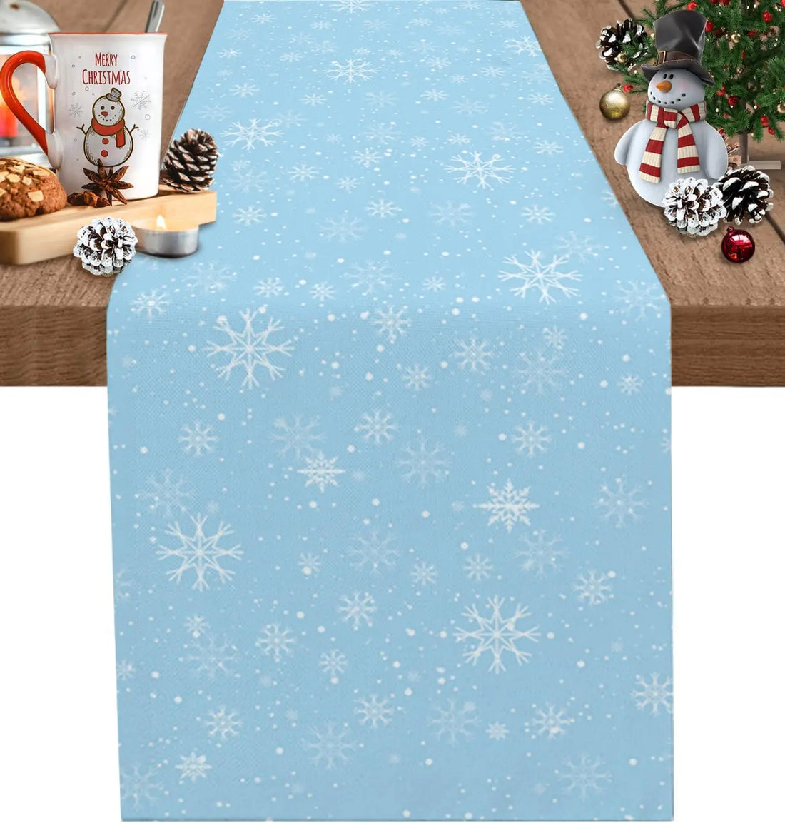 Chemin de Table Bleu à Flocons Stylé