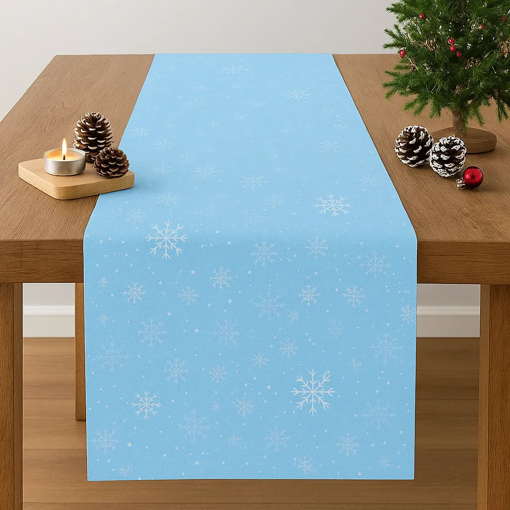 Chemin de Table Bleu à Flocons Stylé