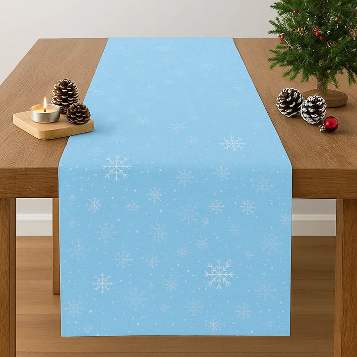 Chemin de Table Bleu à Flocons Stylé