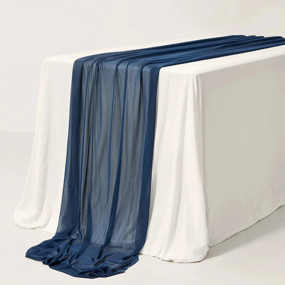 Chemin de Table Bleu Mariage Chic