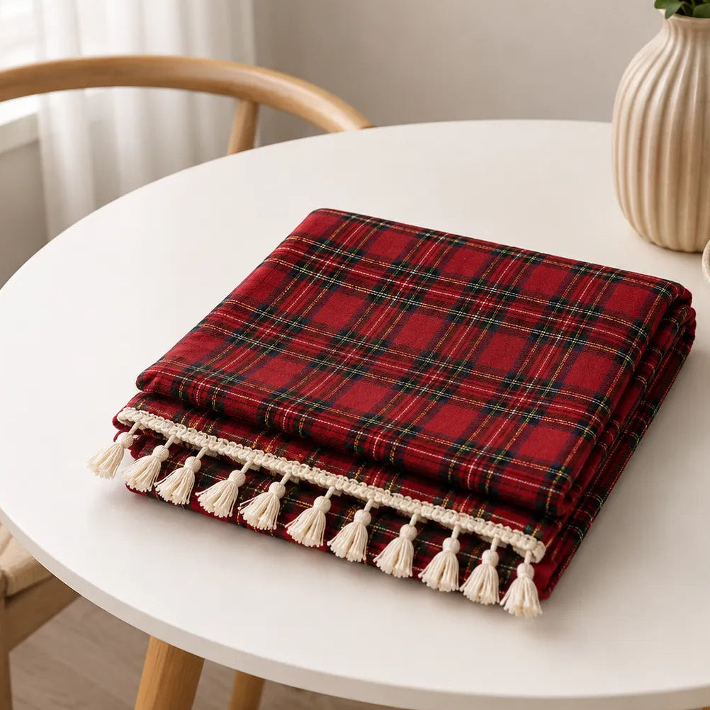 Chemin de Table Carreaux Rouge Moderne
