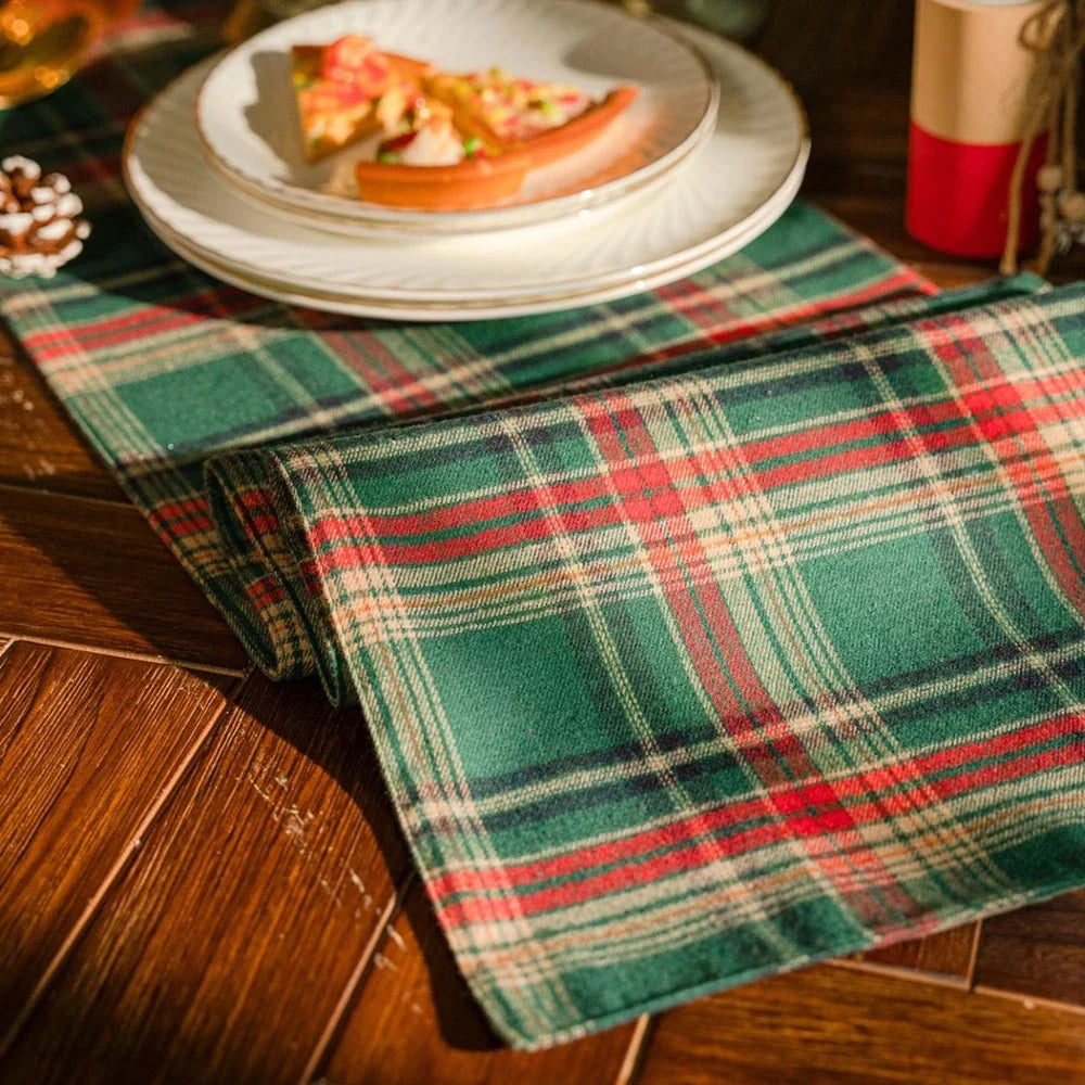 Chemin de Table Carreaux Vert Noël