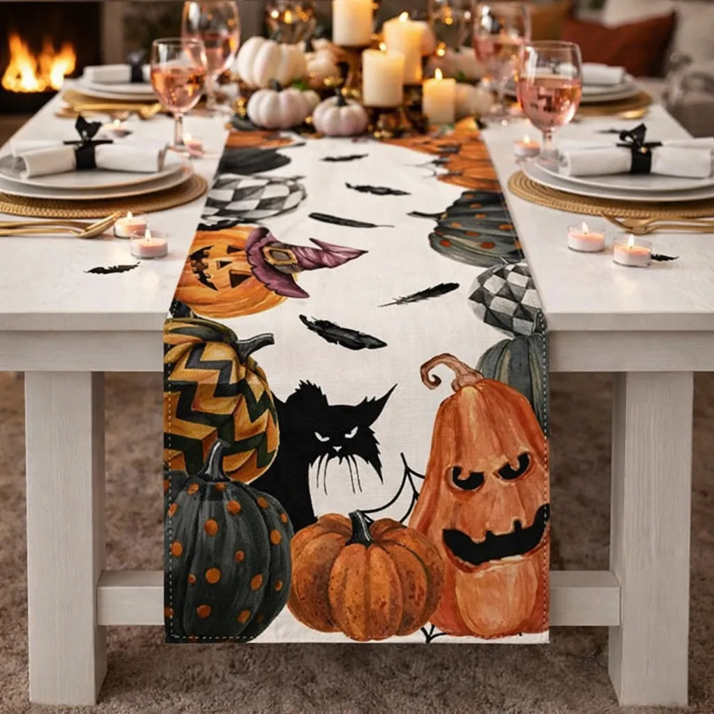 Chemin de Table Citrouilles Effrayantes