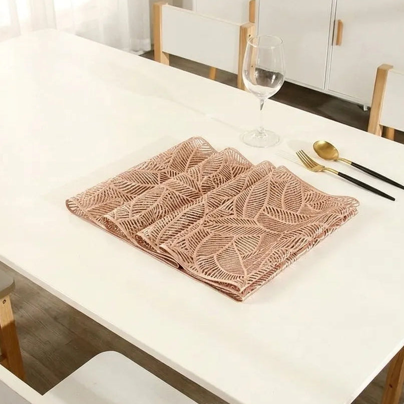 Chemin de Table Feuillage Rose Gold Moderne