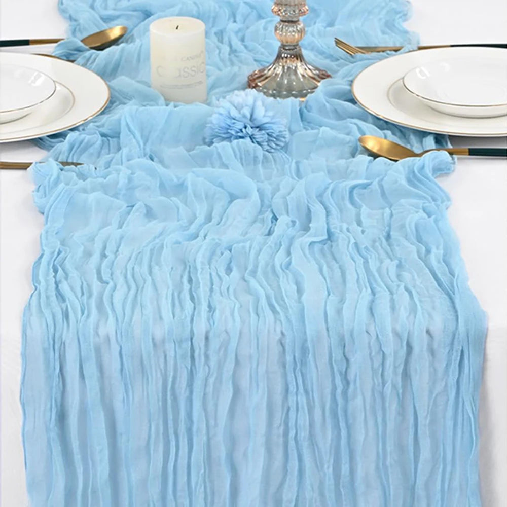 Chemin de Table Gaze de Coton Mariage Chic