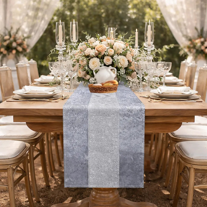 Chemin de Table Gris Mariage