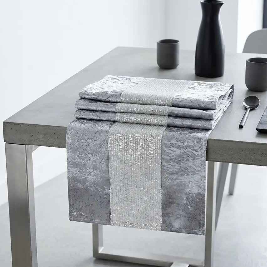 Chemin de Table Gris Mariage Moderne