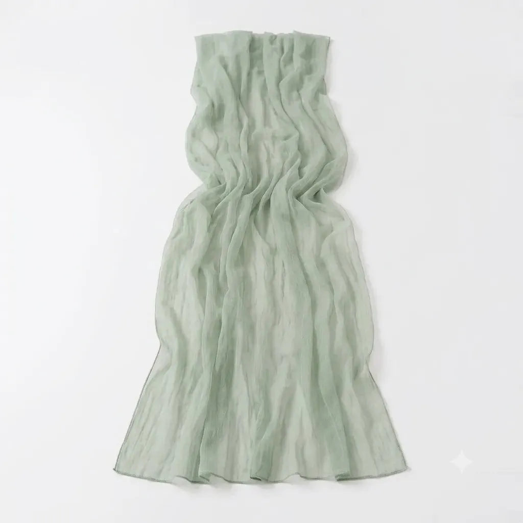 Chemin de Table Mariage Elégant Vert Sauge Unique