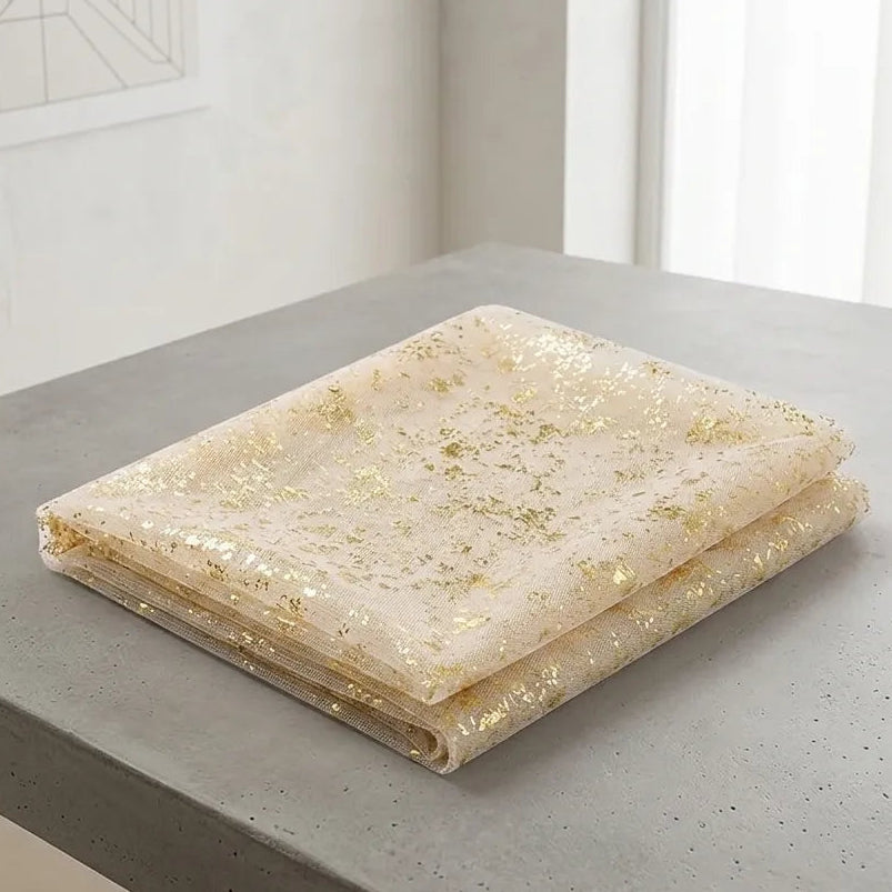 Chemin de Table Mariage Transparent Doré Moderne
