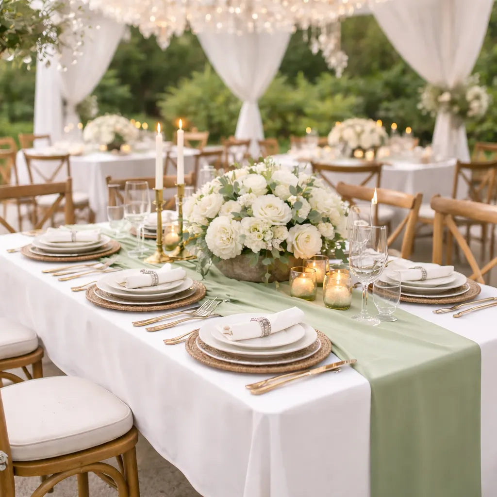 Chemin de Table Mariage Vert