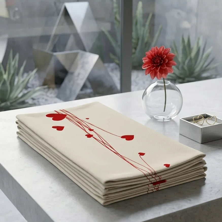 Chemin de Table Minimaliste à Cœurs Unique