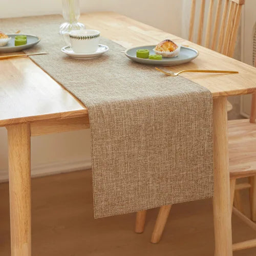 Chemin de Table Minimaliste en Lin Beige