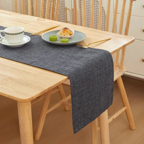 Chemin de Table Minimaliste en Lin Noir
