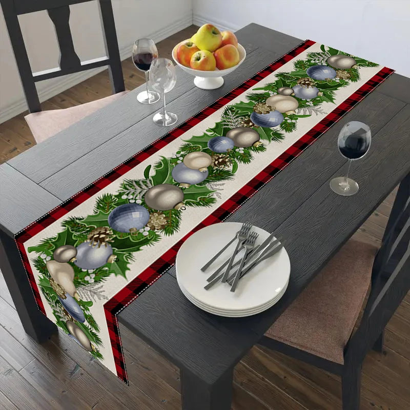 Chemin de Table Motif Végétal Boules