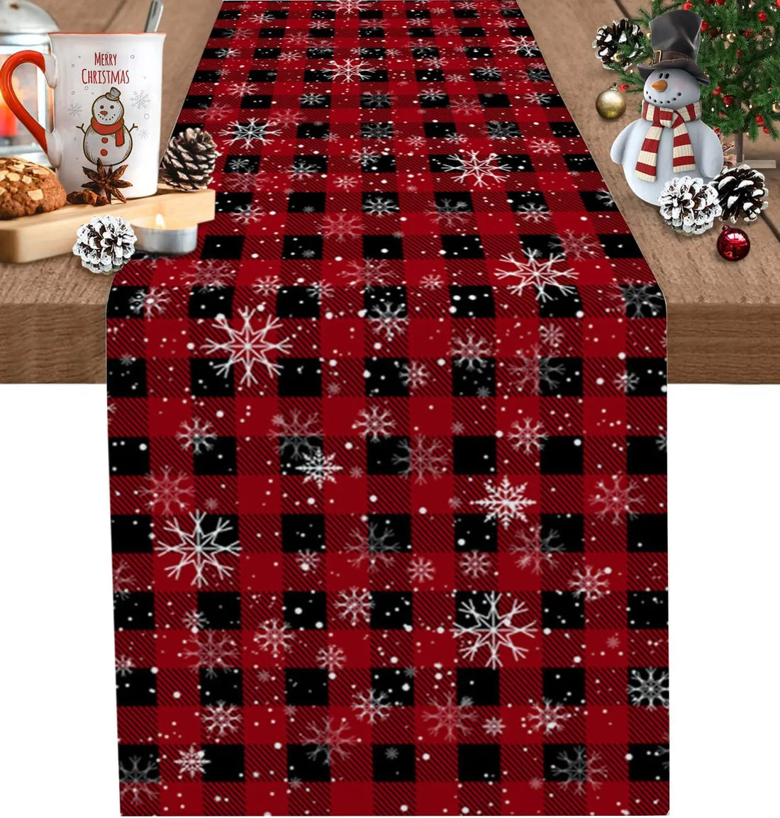 Chemin de Table Noël Carreaux à Flocons