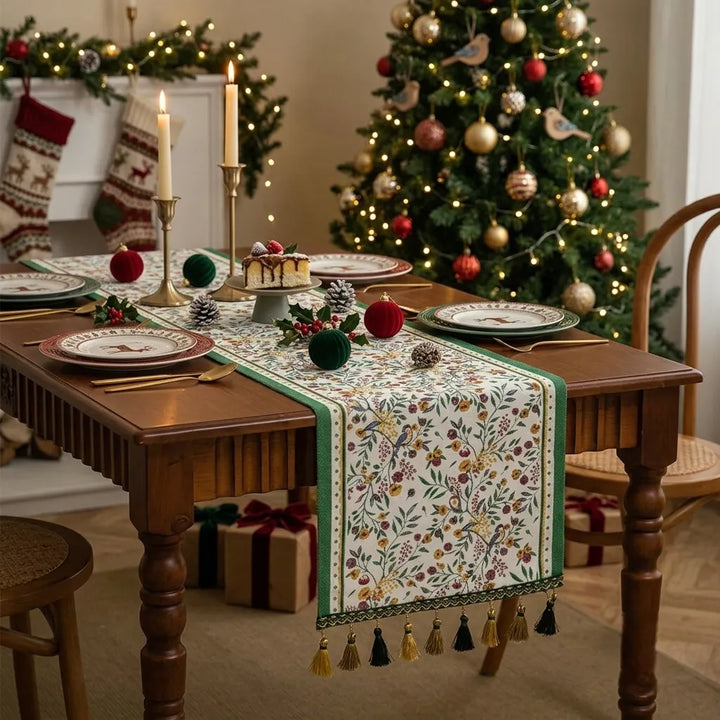 Chemin de Table Noël Fleuri Unique