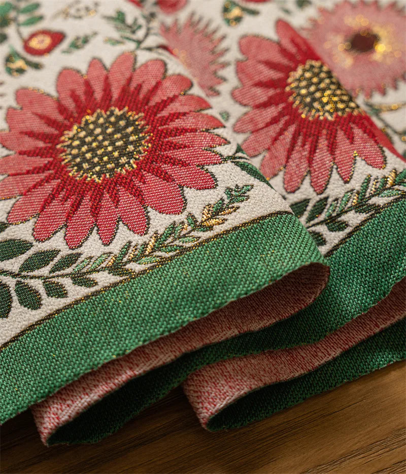 Chemin de Table Noël à Motifs Floraux