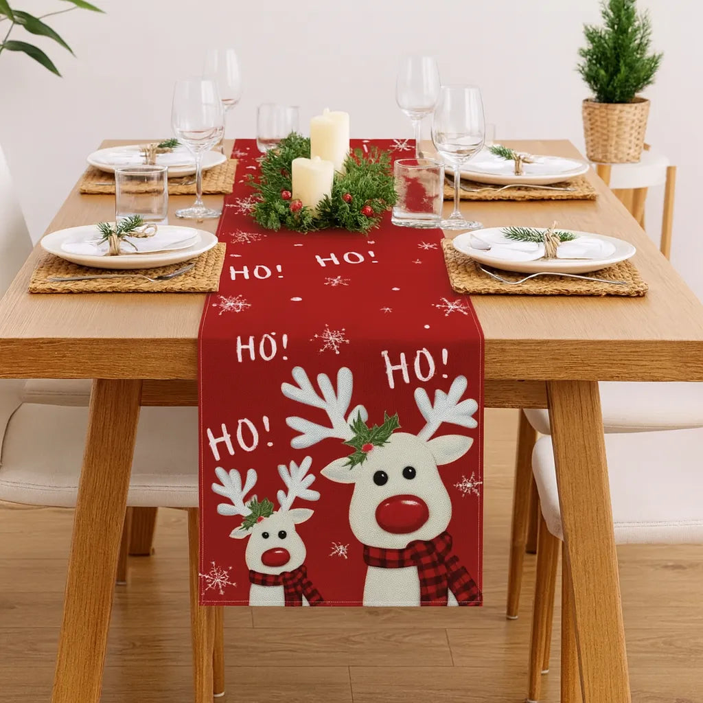 Chemin de Table Noël Rouge Minimaliste