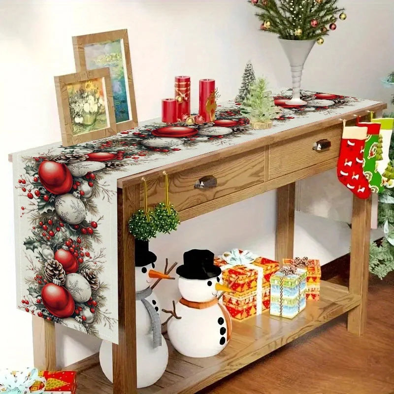Chemin de Table Noël Rouge et Blanc Raffinées