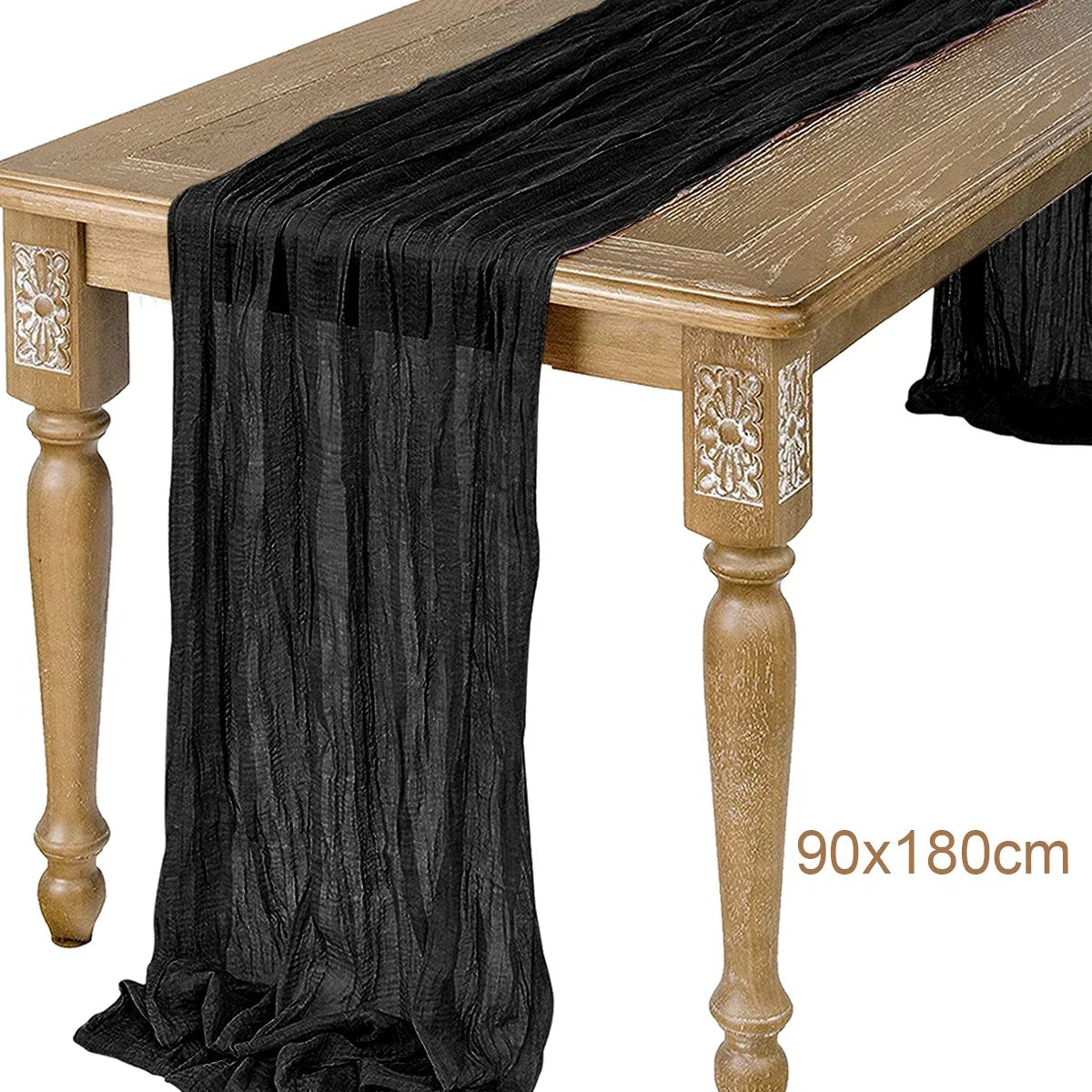 Chemin de Table Noël en Gaze Noir