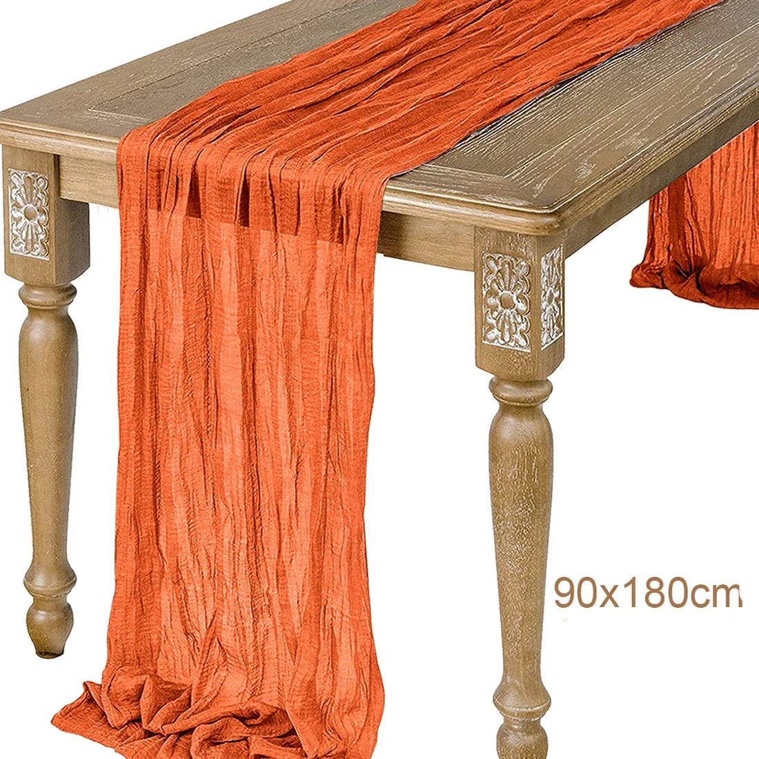 Chemin de Table Noël en Gaze Orange