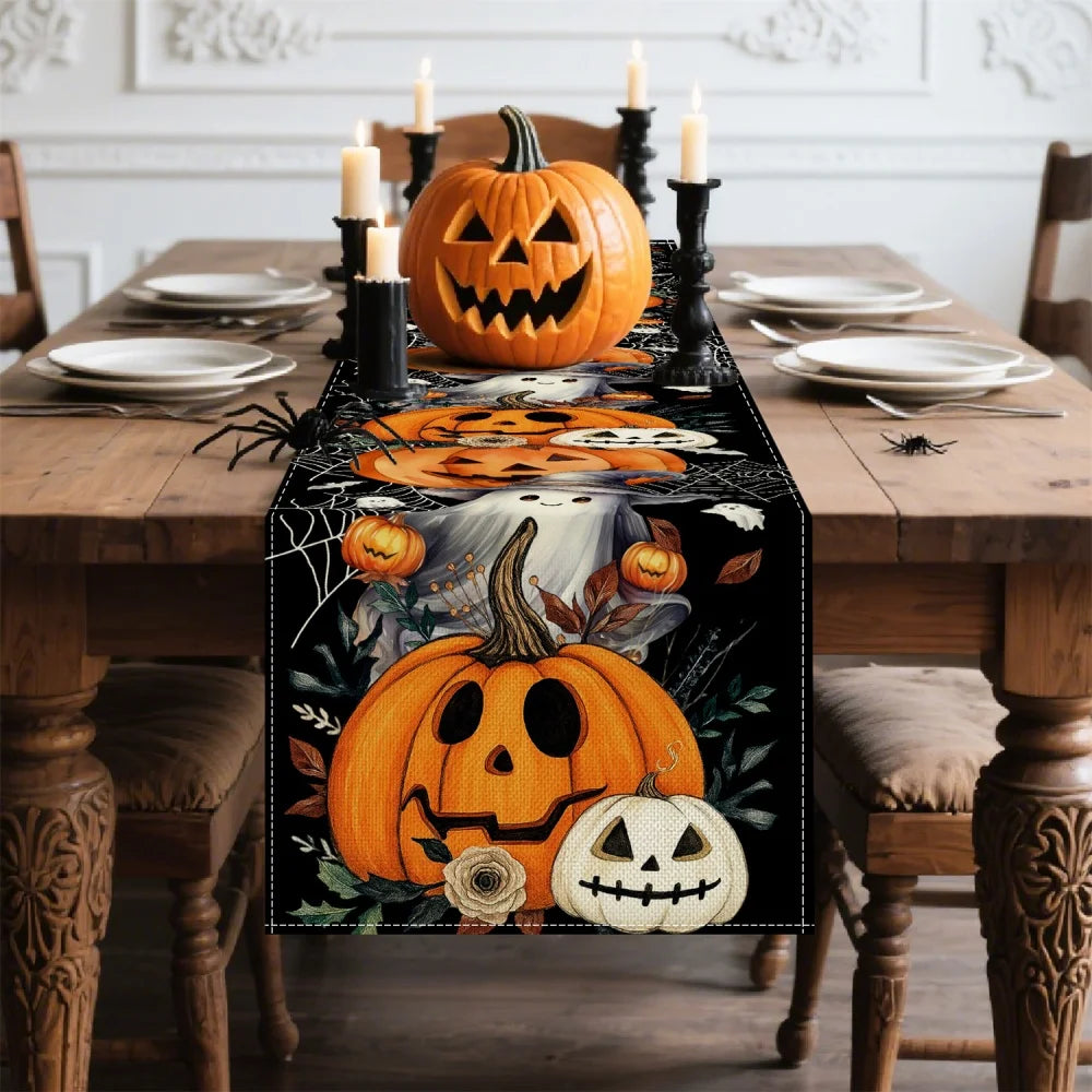 Chemin de Table Noir Imprimé Halloween