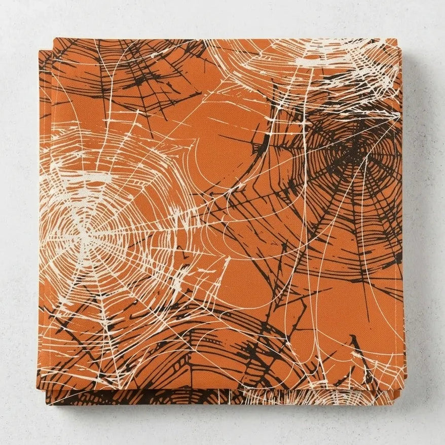 Chemin de Table Orange Toile d’Araignée Unique