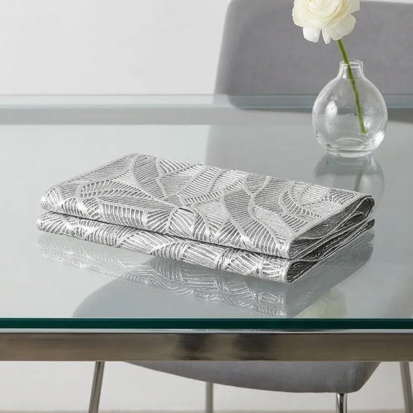 Chemin de Table PVC Argenté Moderne
